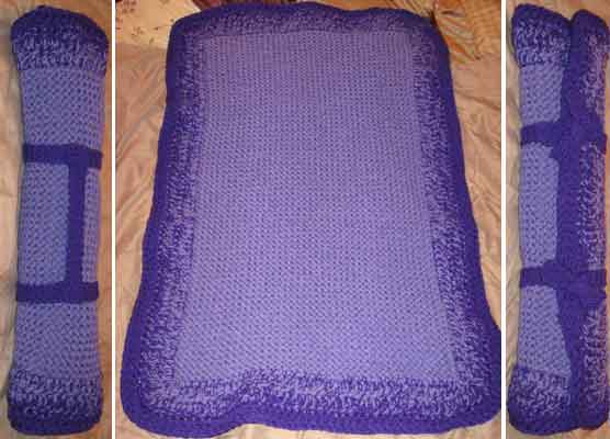 "Bed-roll" Hand-knit Car Throw