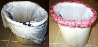 knit waste basket cover