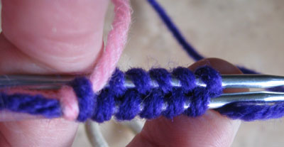 "Casting on" for "middle out" knitting